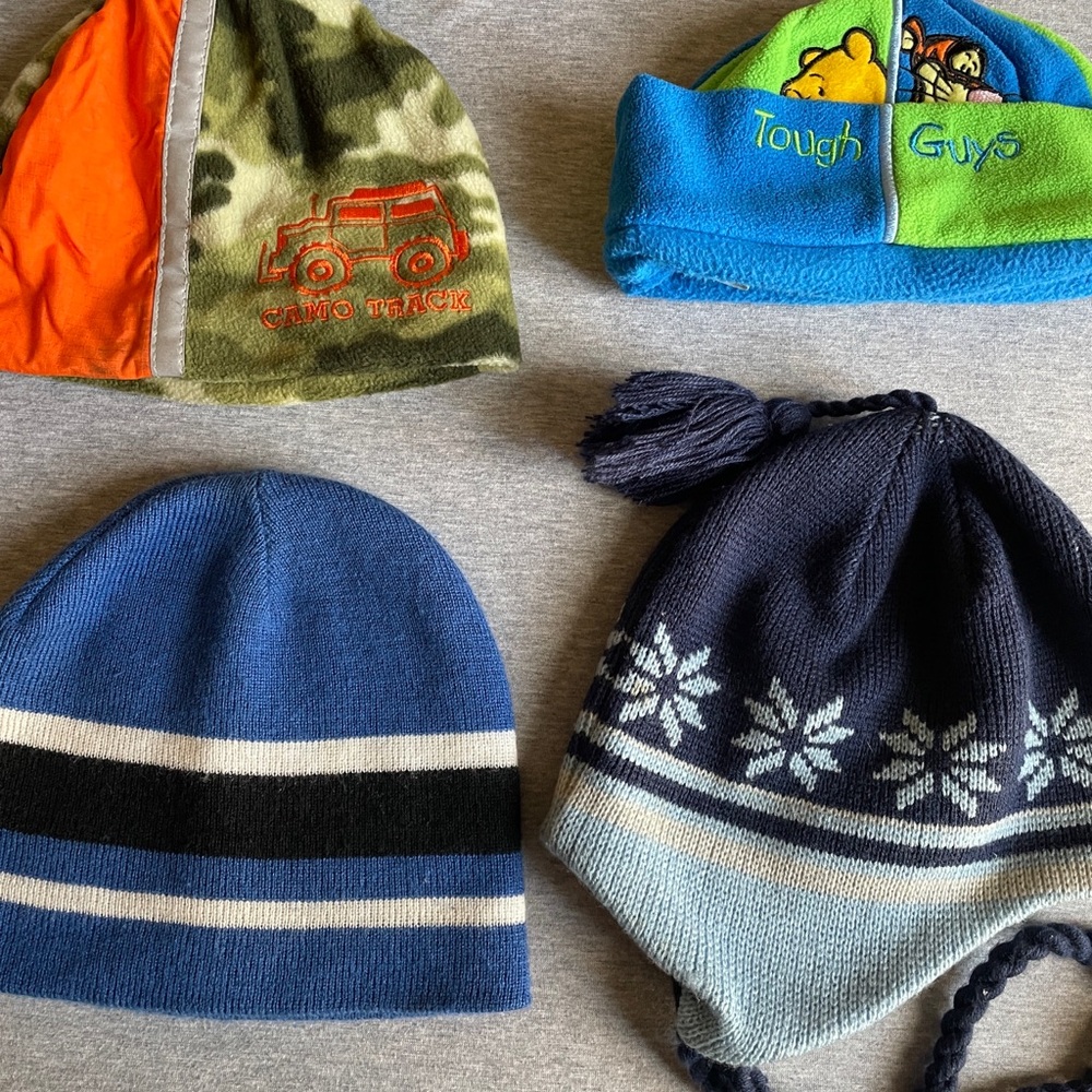 Blue Striped Kids Beanie Hat - Cozy Knit Winter Cap